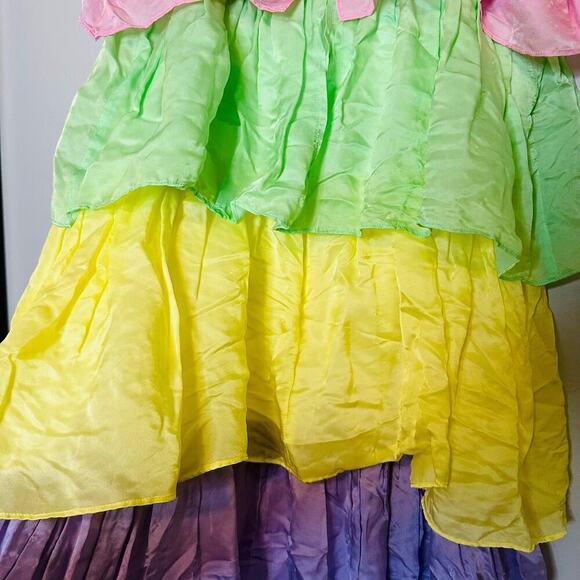 Olivia Ruben Cici Rainbow Multicolor Sleeveless Tiered Maxi Dress Size 8 - Picture 13 of 16